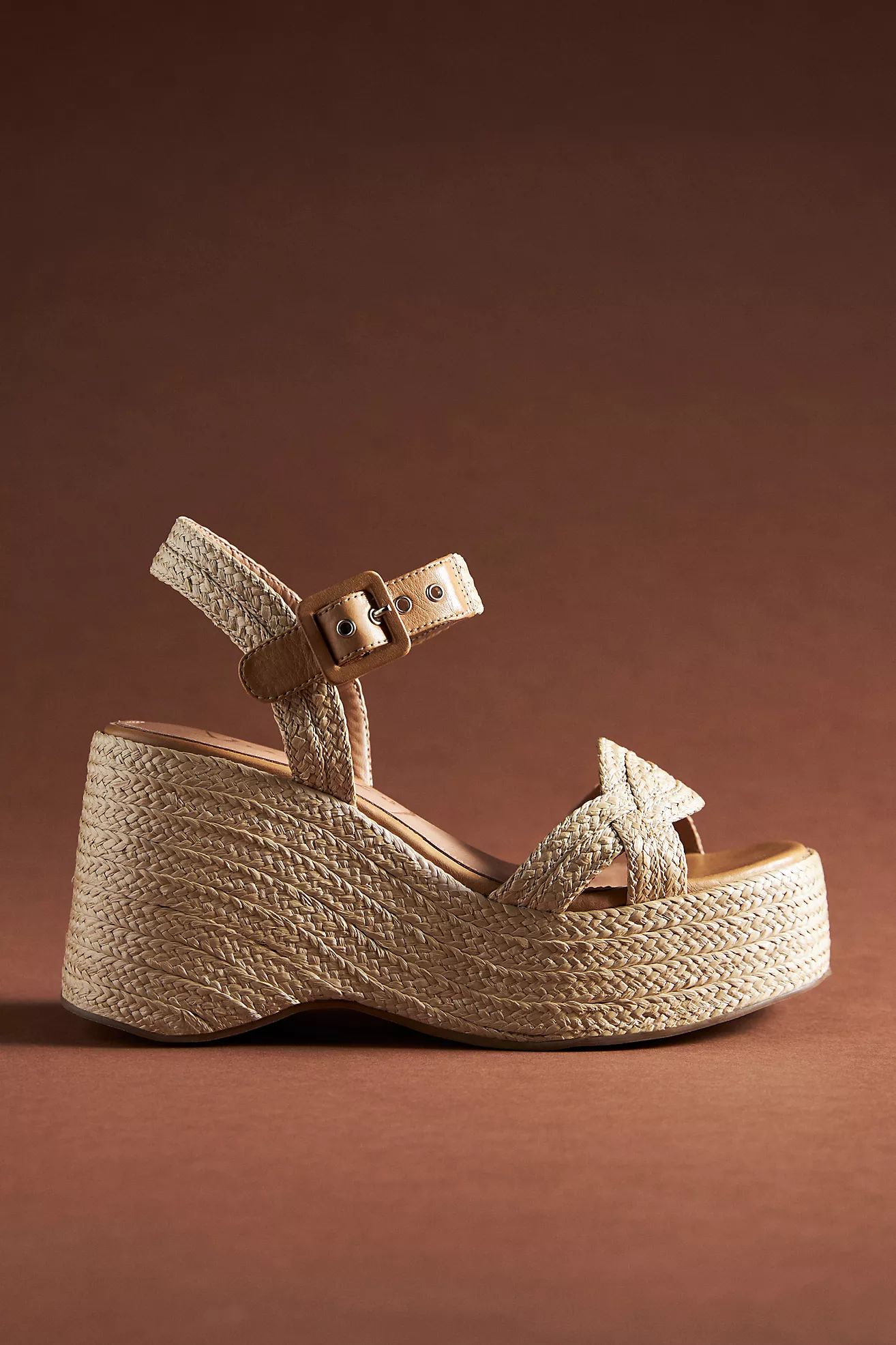 Vicenza Raffia Platform Heels | Anthropologie (US)