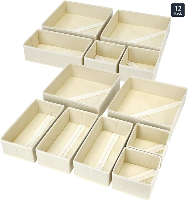 DIMJ Drawer Organizer Clothes, 12 Pack Dresser Organizer, Foldable Closet Organizers and Storage,... | Amazon (US)