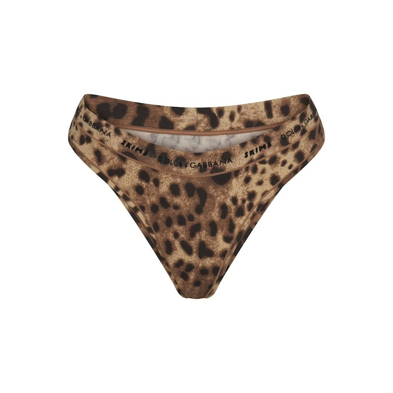 Women's SKIMS x Dolce&Gabbana Cotton Jersey Cheeky Tanga in Leopard | StockX