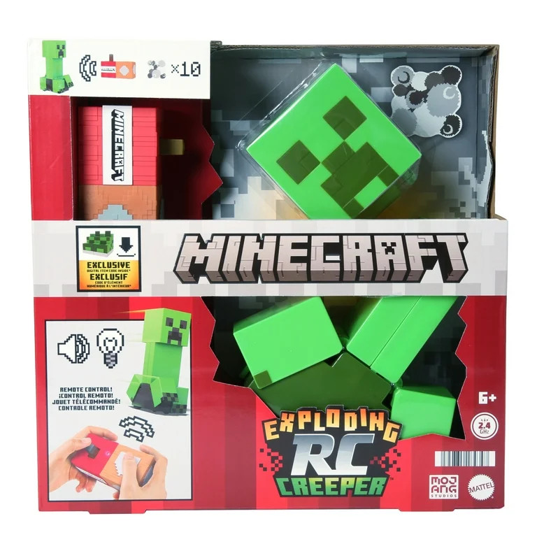 Minecraft Exploding RC Creeper, Lights & Sounds, 10 Explosion Particles & DLC Code | Walmart (US)