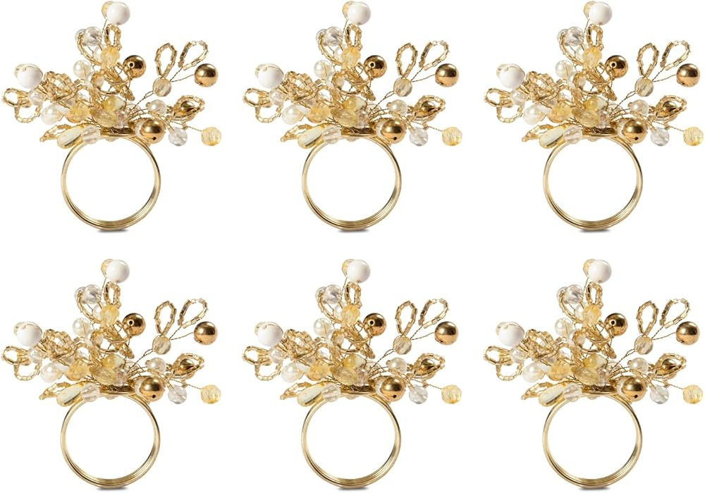 DII Christmas Thanksgiving Holiday Tabletop Décor Collection Decorative Napkin Ring Holder Set, ... | Amazon (US)