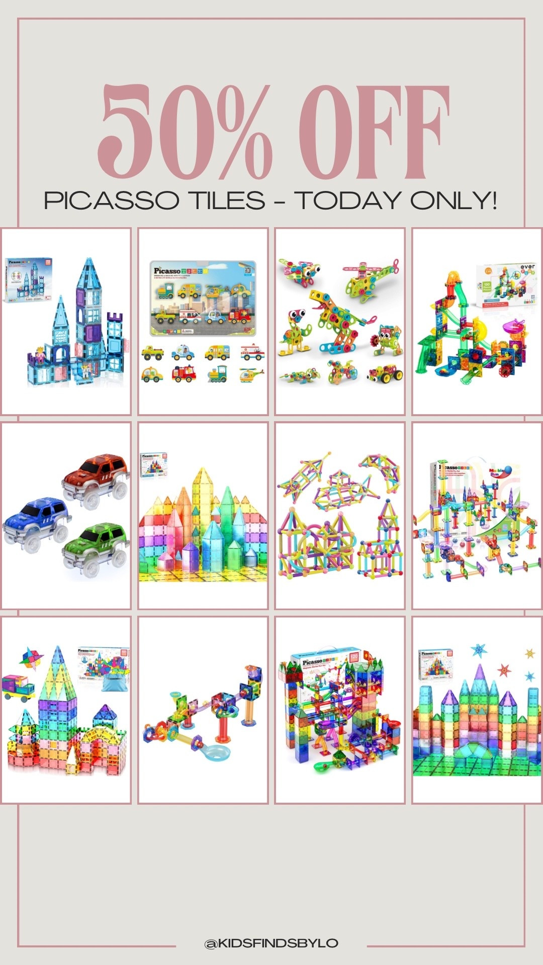50% off Picasso tiles - today only! 

#LTKKids #LTKSaleAlert #LTKFamily