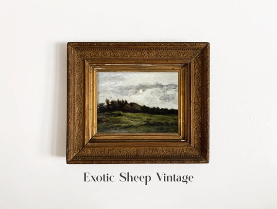 Vintage Landscape Painting | Moody Landscape Print | Farmhouse Decor| Mountain Landcape Print | P... | Etsy (US)