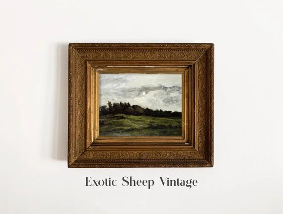 Vintage Landscape Painting | Moody Landscape Print | Farmhouse Decor| Mountain Landcape Print | P... | Etsy (US)