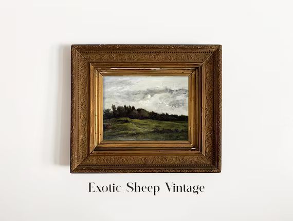 Vintage Landscape Painting | Moody Landscape Print | Farmhouse Decor| Mountain Landcape Print | P... | Etsy (US)