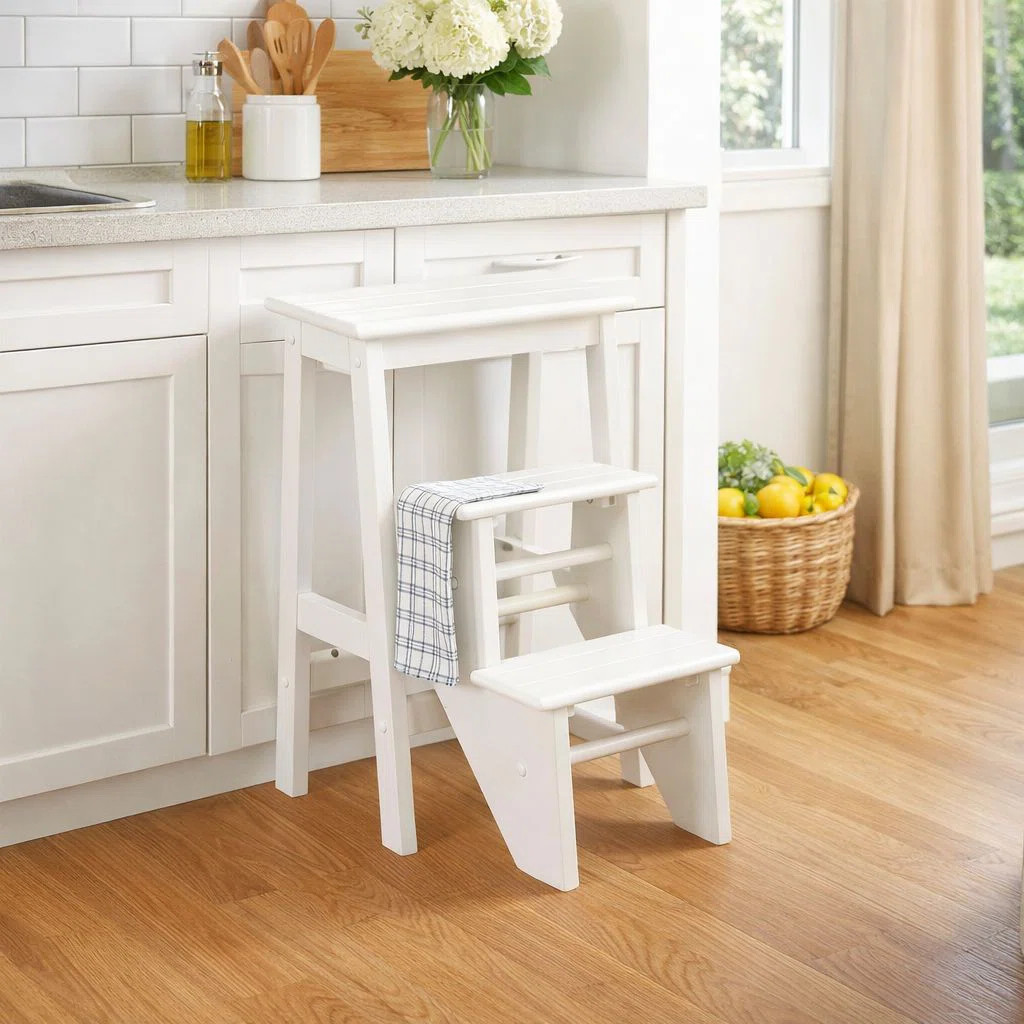 Danyell 3 - Step Wood Folding Step Stool | Wayfair North America