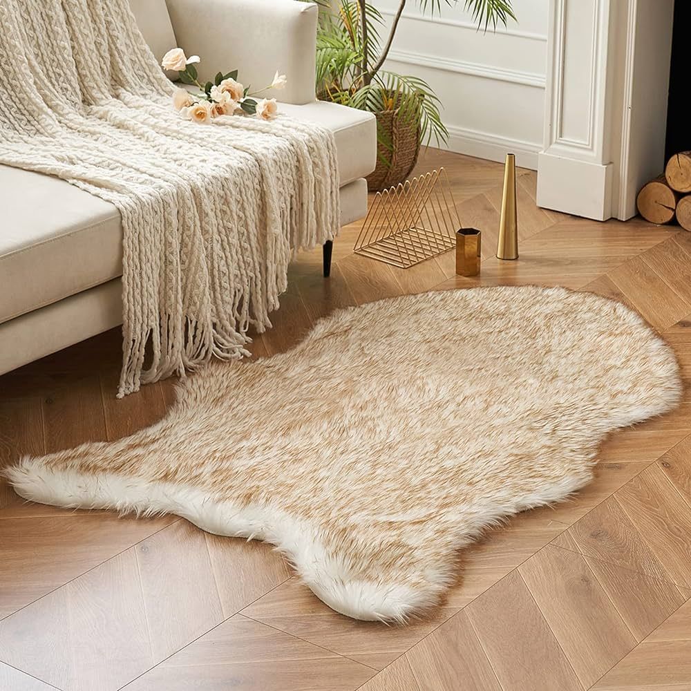 MIULEE 3x5 Feet Faux Fur Sheepskin Rug, Luxury Fluffy Area Rugs - Super Soft Decorative Shag Carp... | Amazon (US)
