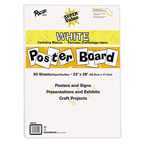 Pacon Super Value Poster Board, 22"X28", White, 50 Sheets | Amazon (US)