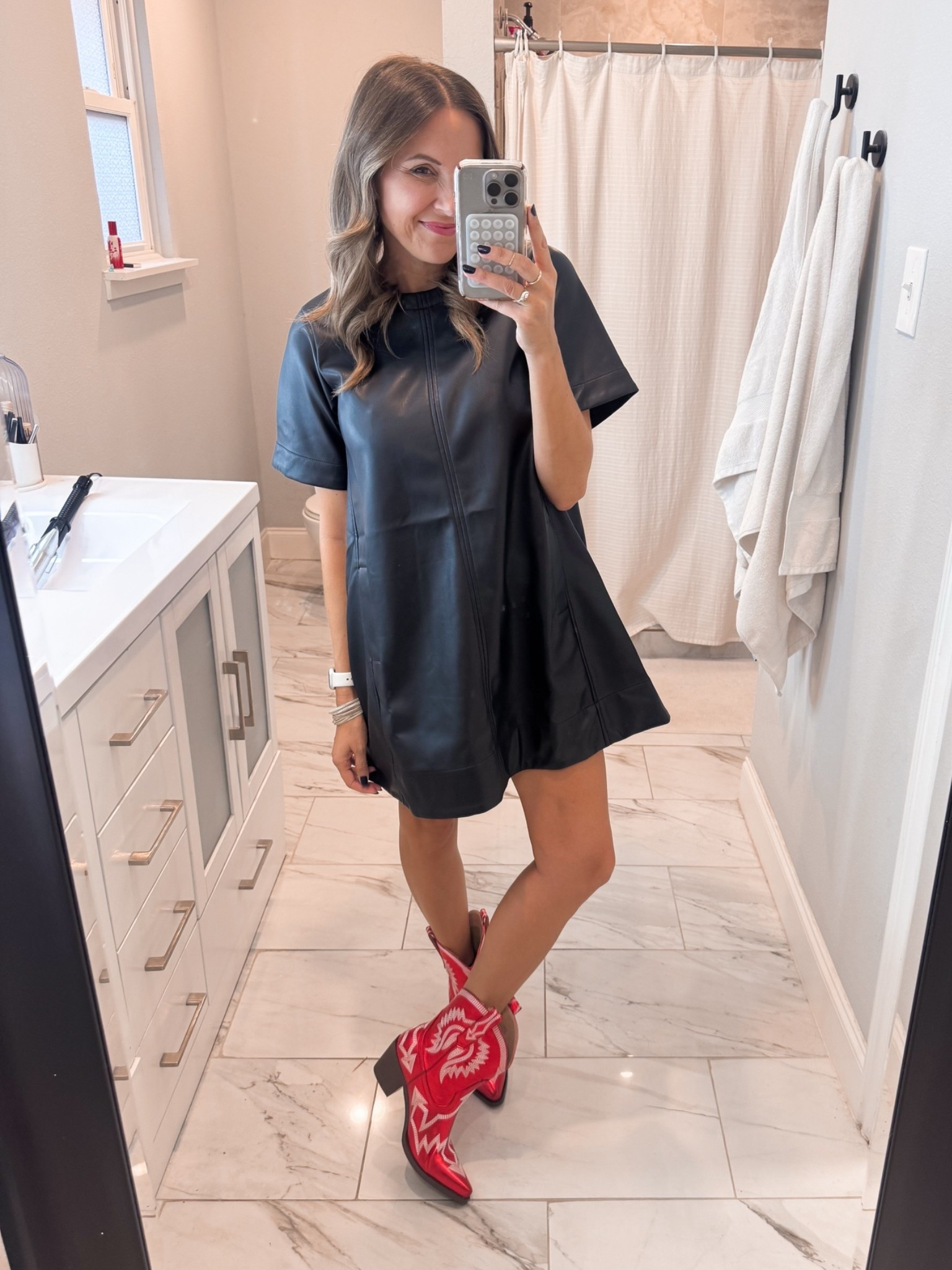 XS dress and boots fit TTS.