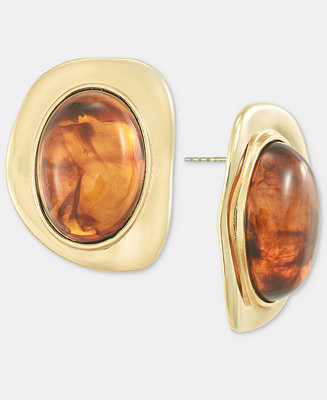 Oval Stone Sculptural Stud Earrings, Macy's Exclusive | Macy's