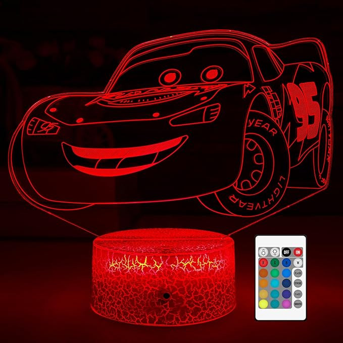 3D Cars Night Light for Kids - 3 Patterns & 16 Color Change Decor Lamp with Timer, Remote Control... | Amazon (US)