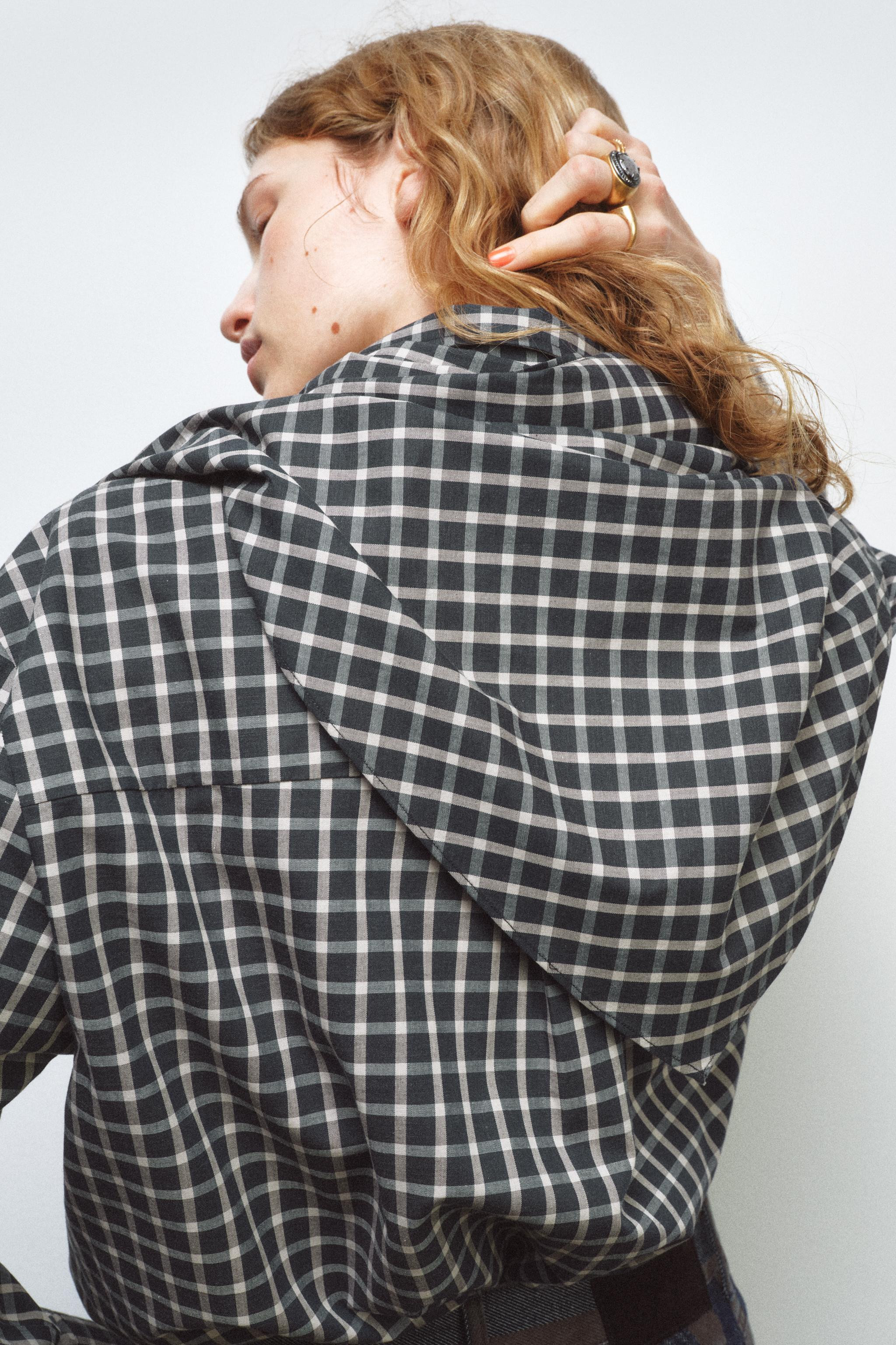 ZW COLLECTION CHECK SHIRT WITH SCARF | Zara DE