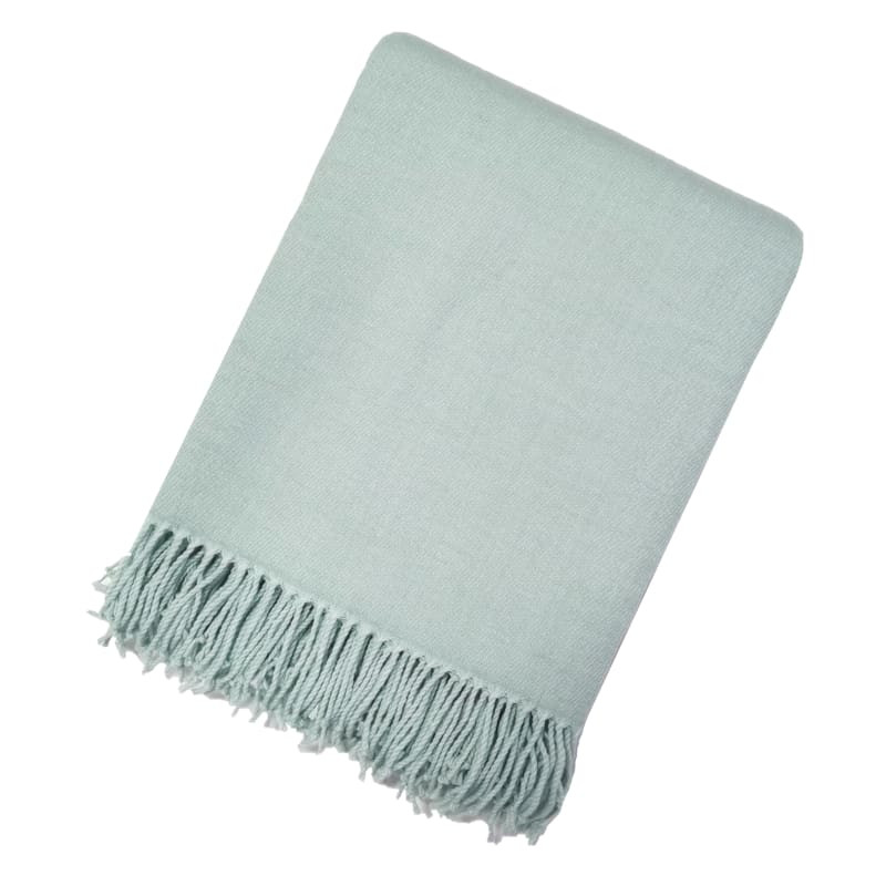 Light Blue Soft Woven Throw Blanket, 43x60 | At Home
