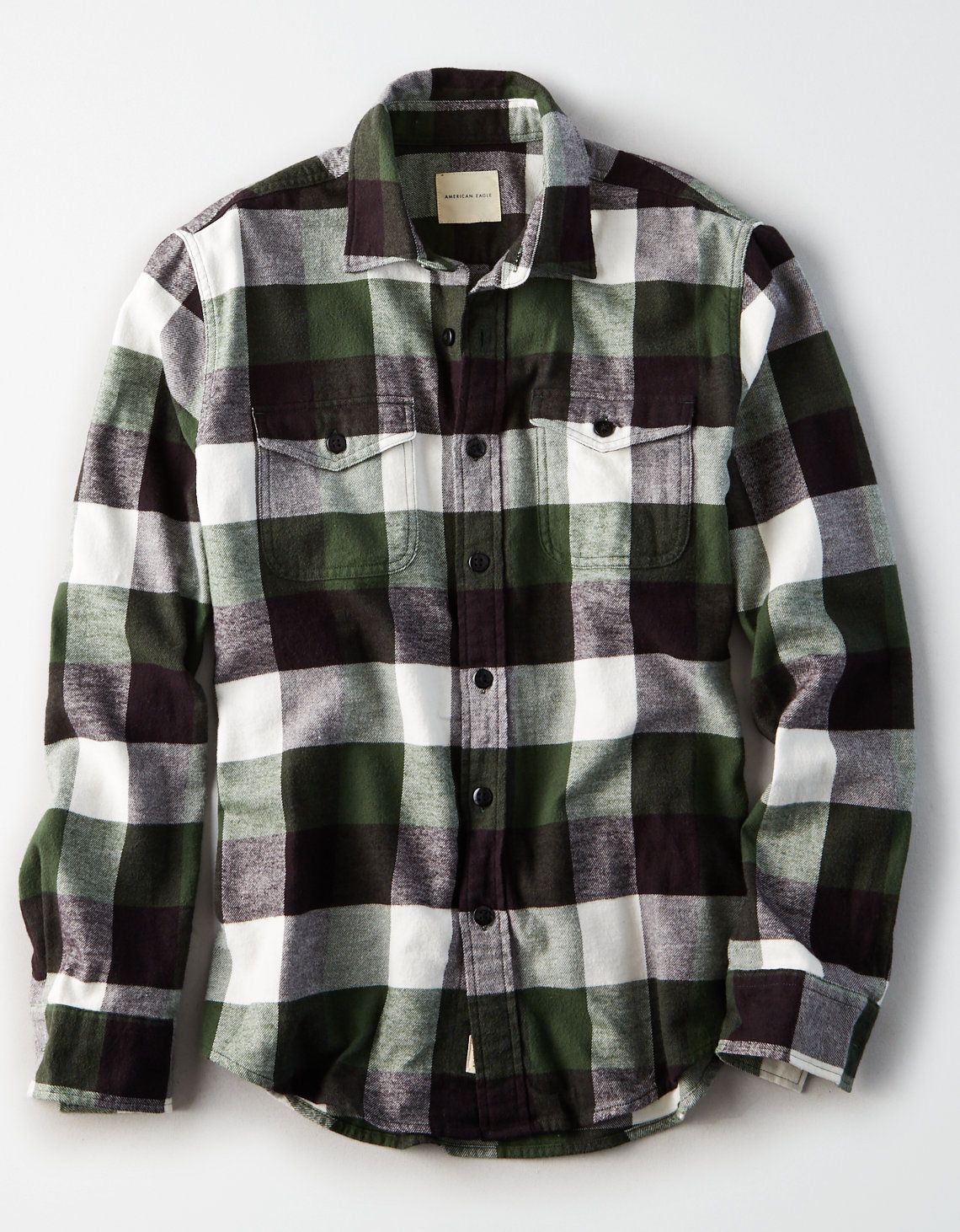 AE Seriously Soft Flannel, Green | American Eagle Outfitters (US & CA)