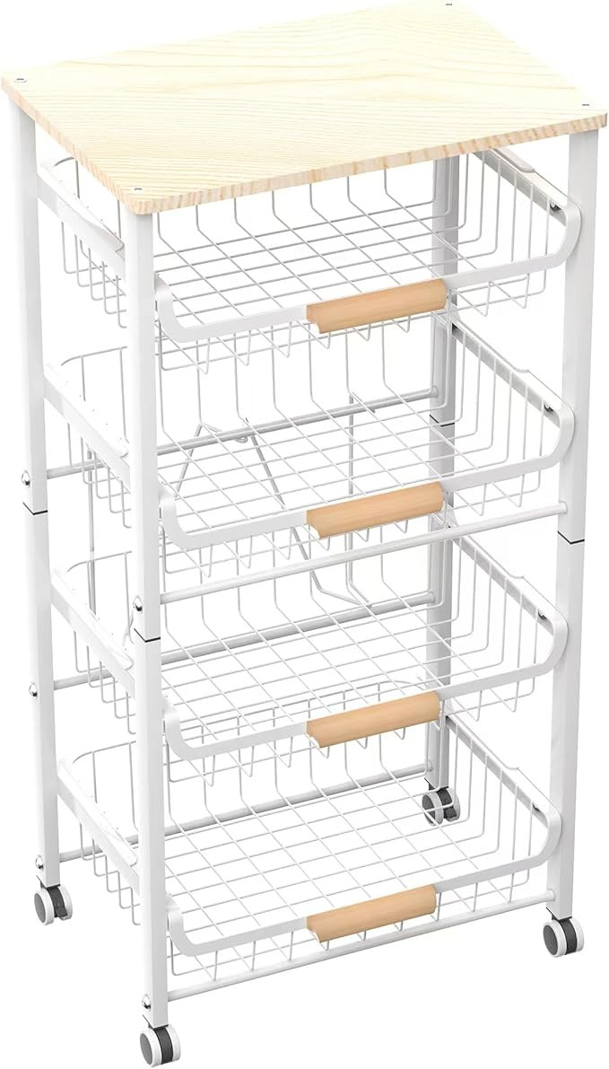 NiuYichee 5-Layer Fruit Basket Kitchen Food Storage Organizer and Storage Rack, Stackable Storage... | Amazon (US)