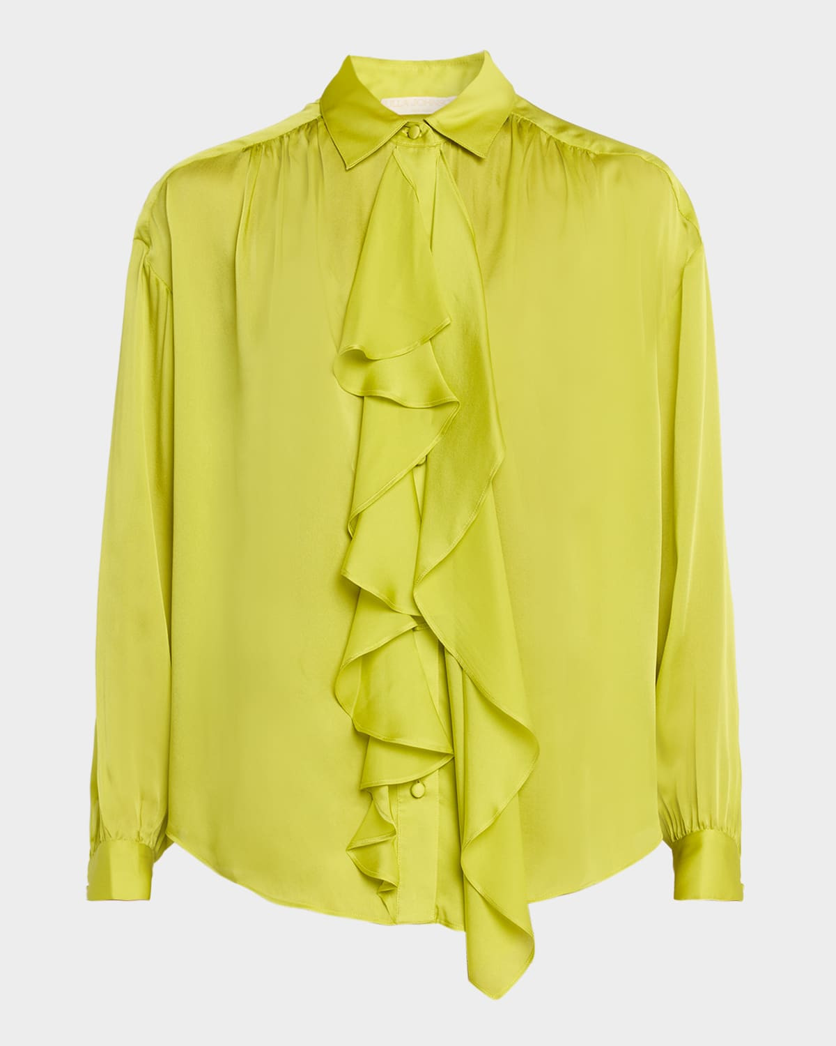 Gesture Silk-Chiffon Ruffle Blouse | Neiman Marcus