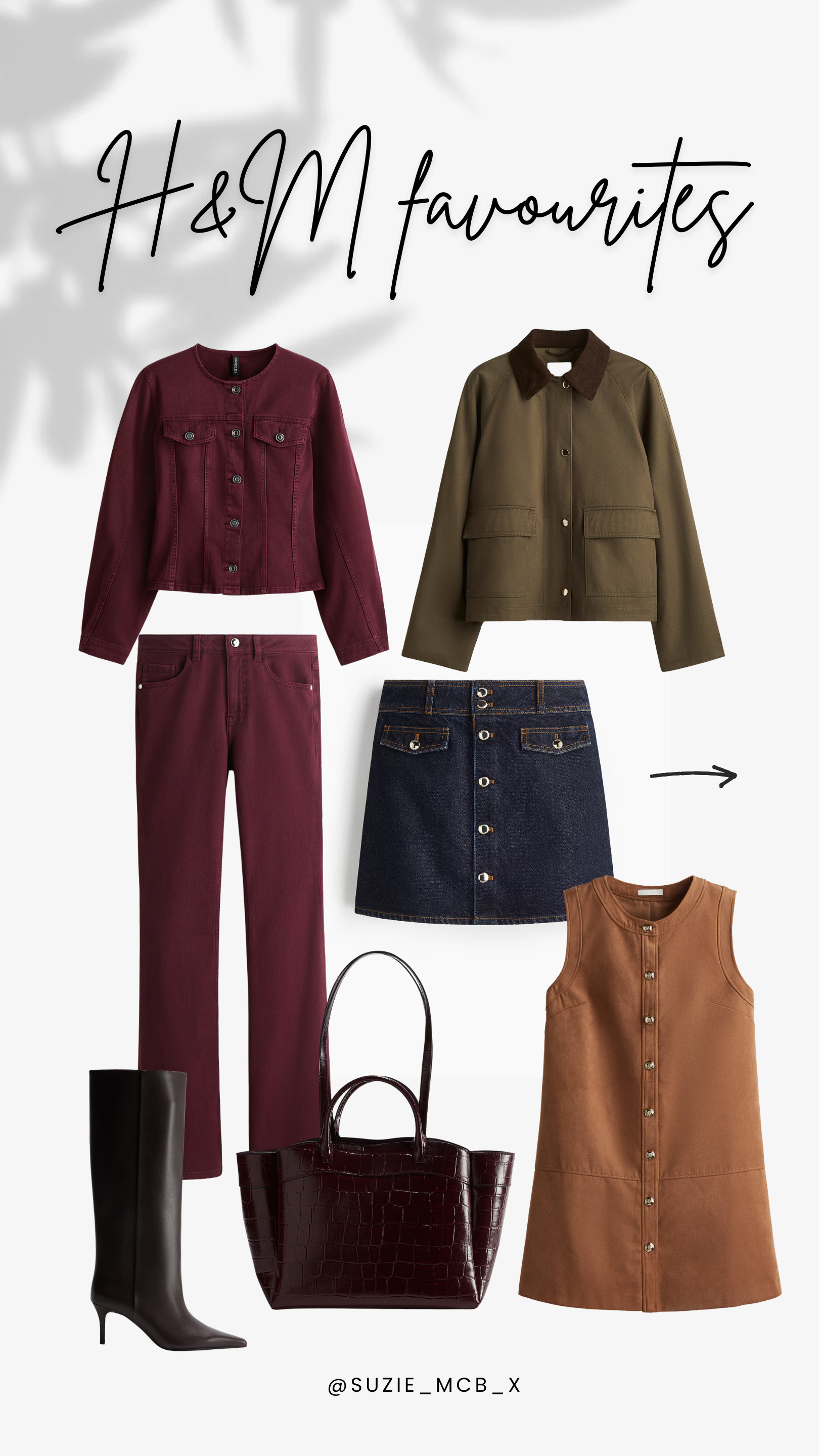 H&M New-ins! 🍂

Autumn, transitional outfit, favourite pieces, suede pieces, knee-high boots, collar jacket, jeans, burgundy, shopper bags, line dress   

 #LTKuk #LTKautumn #LTKeurope