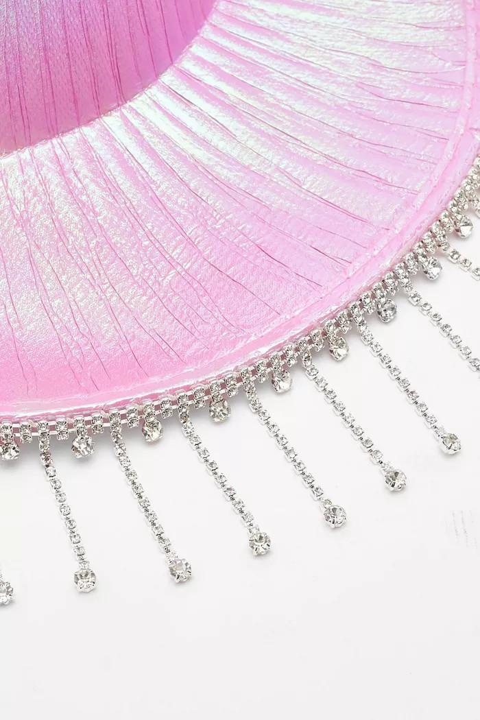 Pink Diamante Tassel Trim Cowboy Hat | Boohoo.com (US & CA)