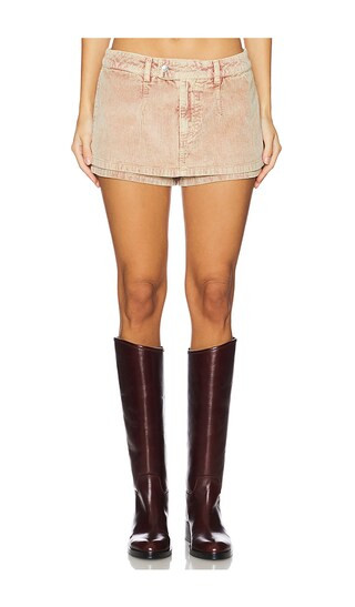 Galivanting Cord Skort in Chocolate Truffle | Revolve Clothing (Global)