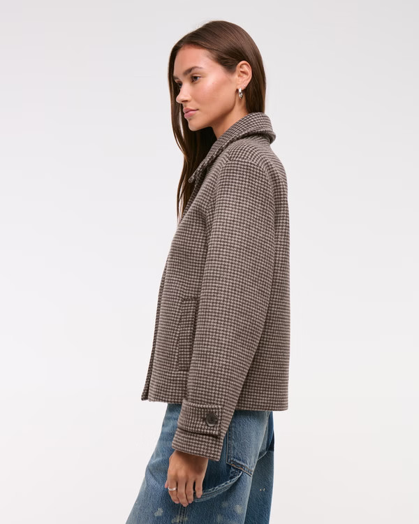 Short Wool-Blend Coat | Abercrombie & Fitch (US)