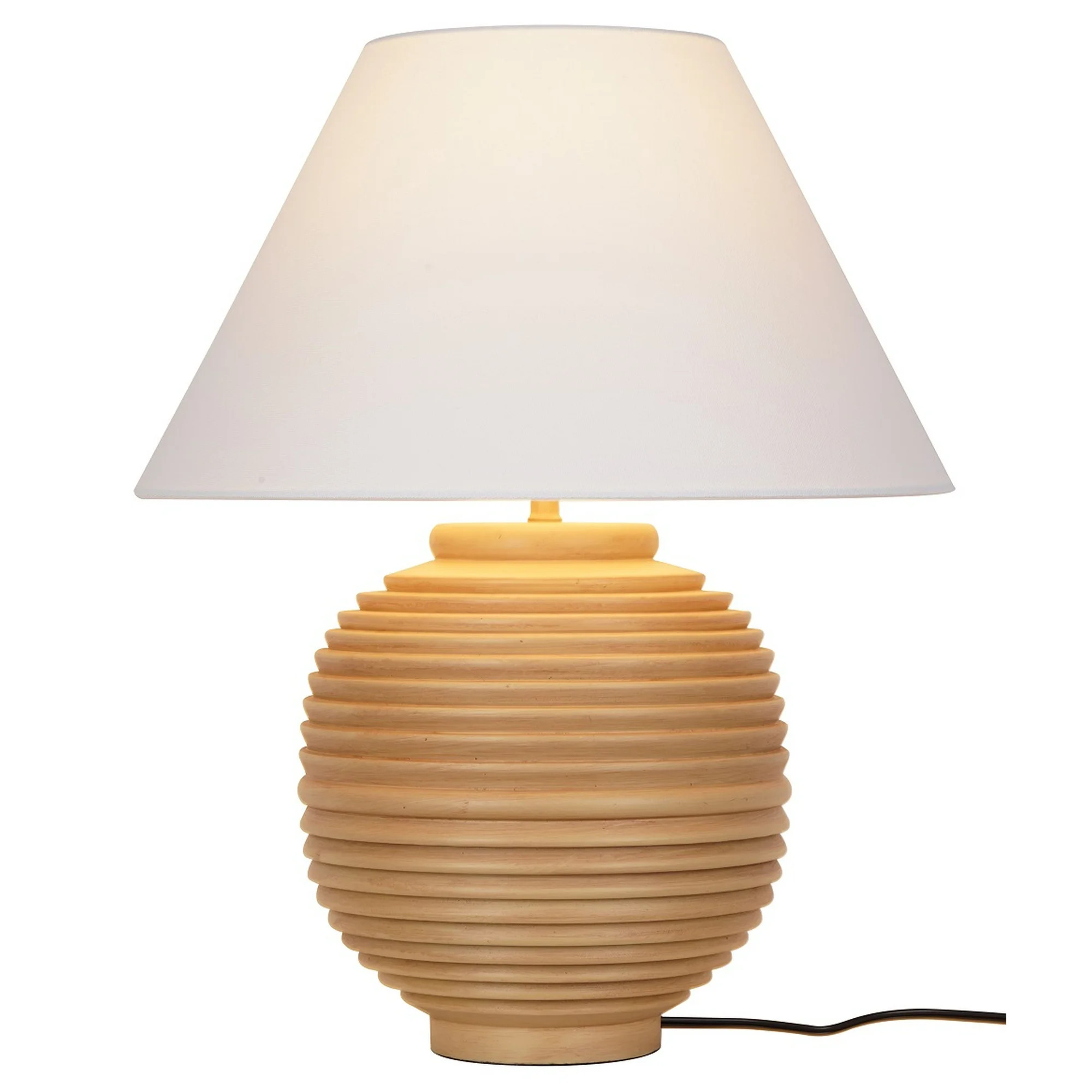 My Texas House 22" Natural finish with ribbed texture Table Lamps White Empire | Walmart (US)