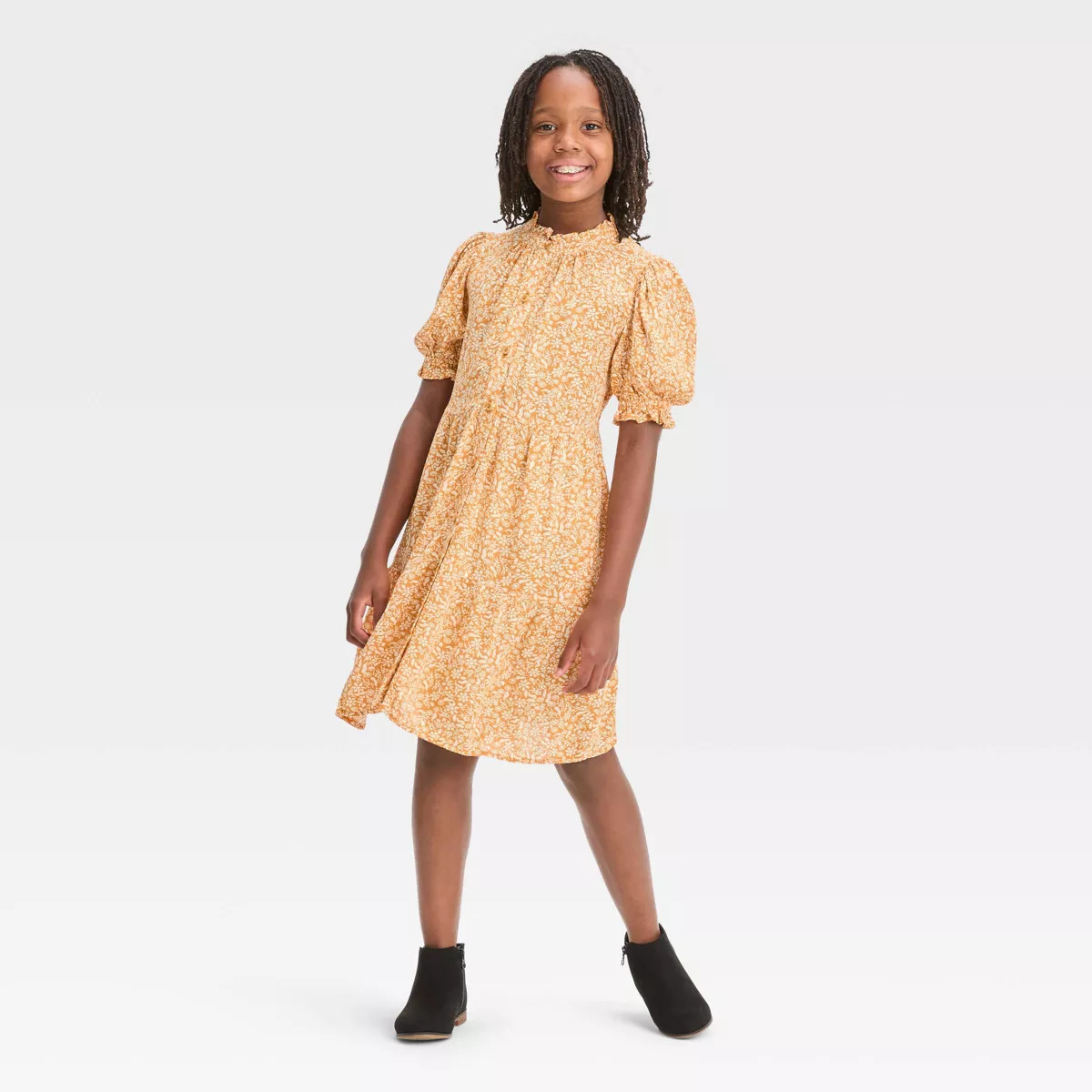 Girls' Ruffle Sleeve Woven Dress - Cat & Jack™ | Target