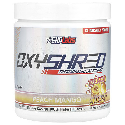 EHPlabs, OxyShred, Thermogenic Fat Burner, Peach Mango, 11.36 oz (322 g) | iHerb