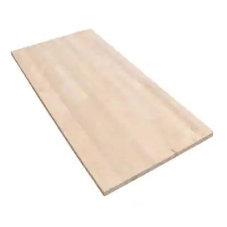 HARDWOOD REFLECTIONS Unfinished Birch 4 ft. L x 25 in. D x 1.5 in. T Butcher Block Countertop BBC... | The Home Depot