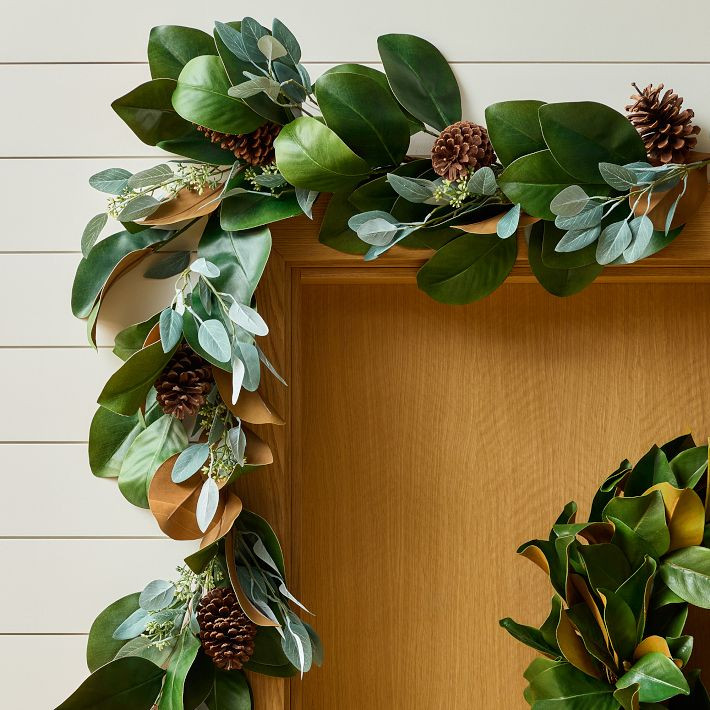 Faux Seeded Eucalyptus Garland | West Elm (US)