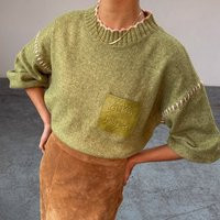 Women's Olive Virgo Jumper in Green, Size XL by Never Fully Dressed | Never Fully Dressed US