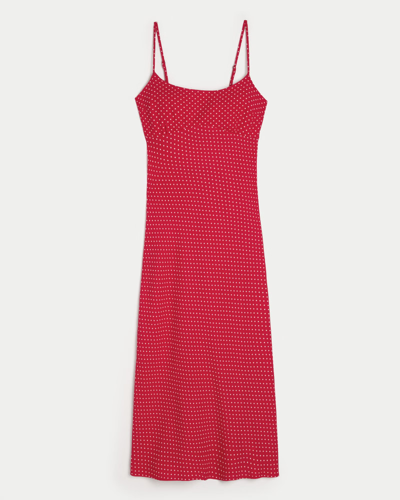 Women's Crepe Open Back Midi Slip Dress from Hollister | Hollister (US)