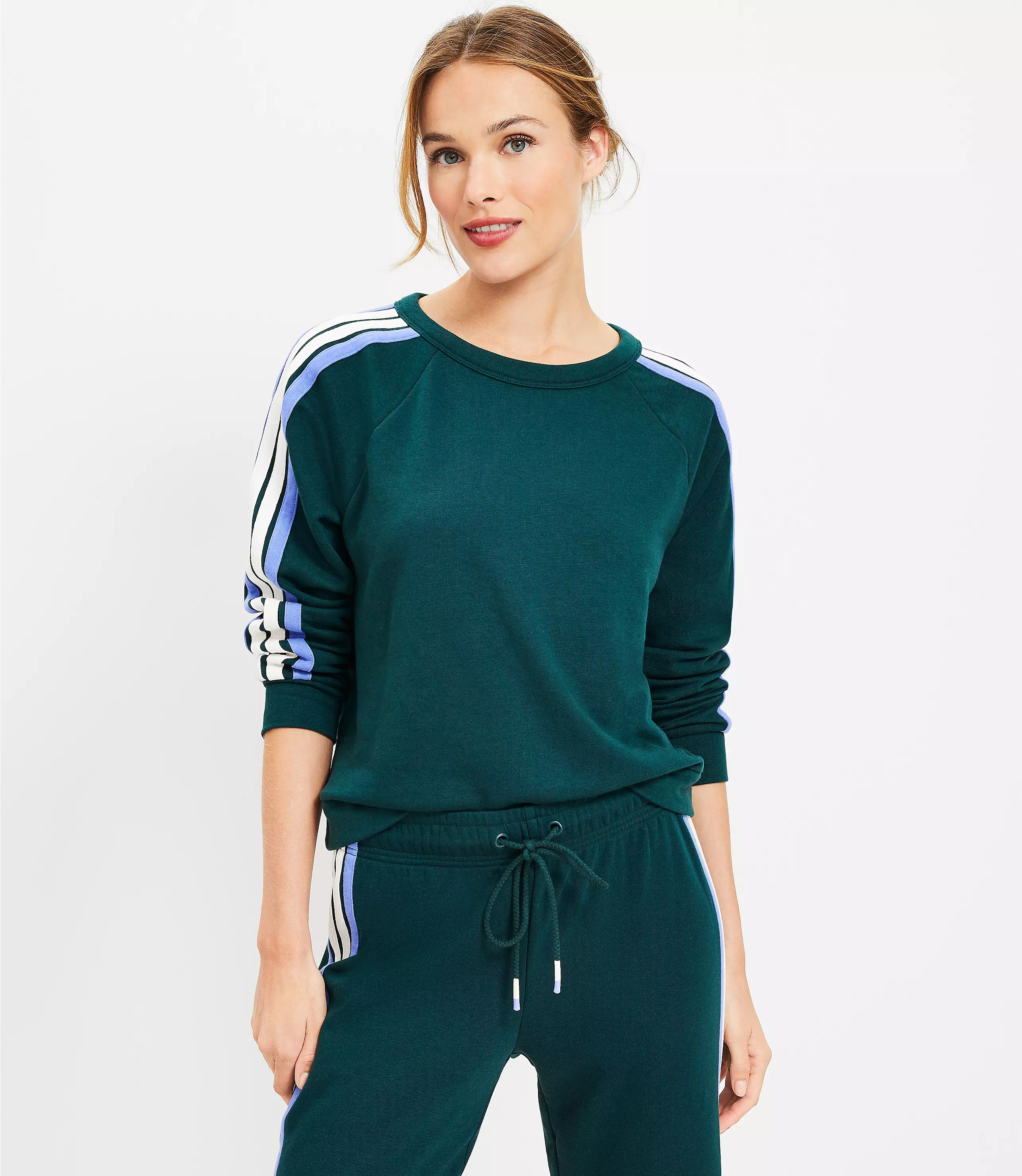 Lou & Grey Side Striped Cozy Cotton Terry Sweatshirt | LOFT