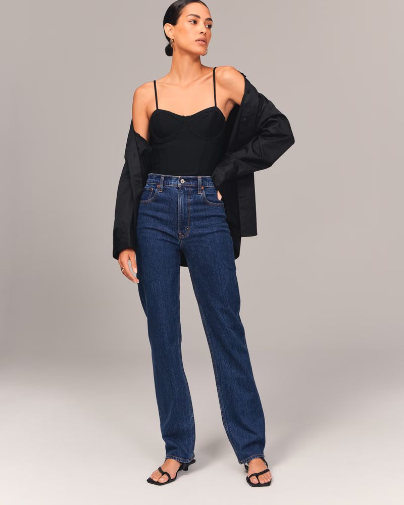 Women's Ultra High Rise 90s Straight Jean | Women's Bottoms | Abercrombie.com | Abercrombie & Fitch (US)