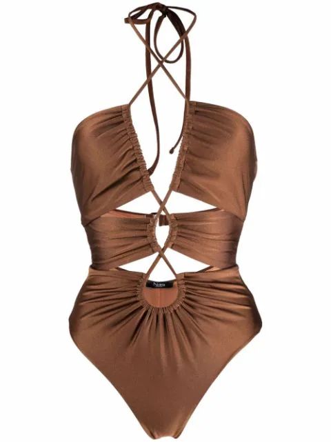 gathered cut-out swimsuit | Farfetch Global