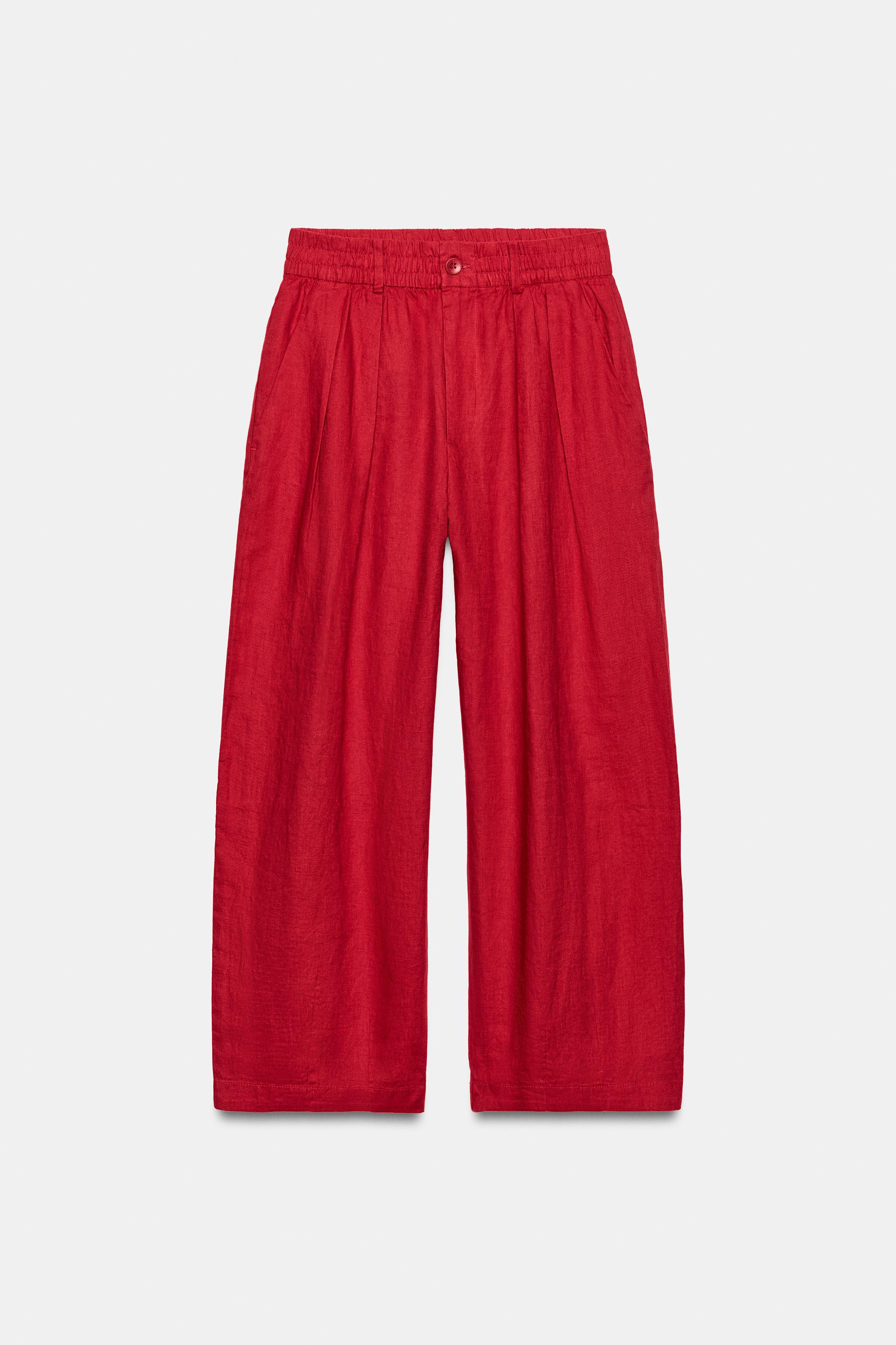 ZW COLLECTION 100% LINEN PLEATED TROUSERS | Zara UK