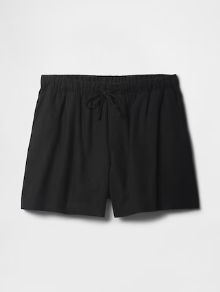 4" Mid Rise Pull-On Linen-Blend Shorts | Gap Factory