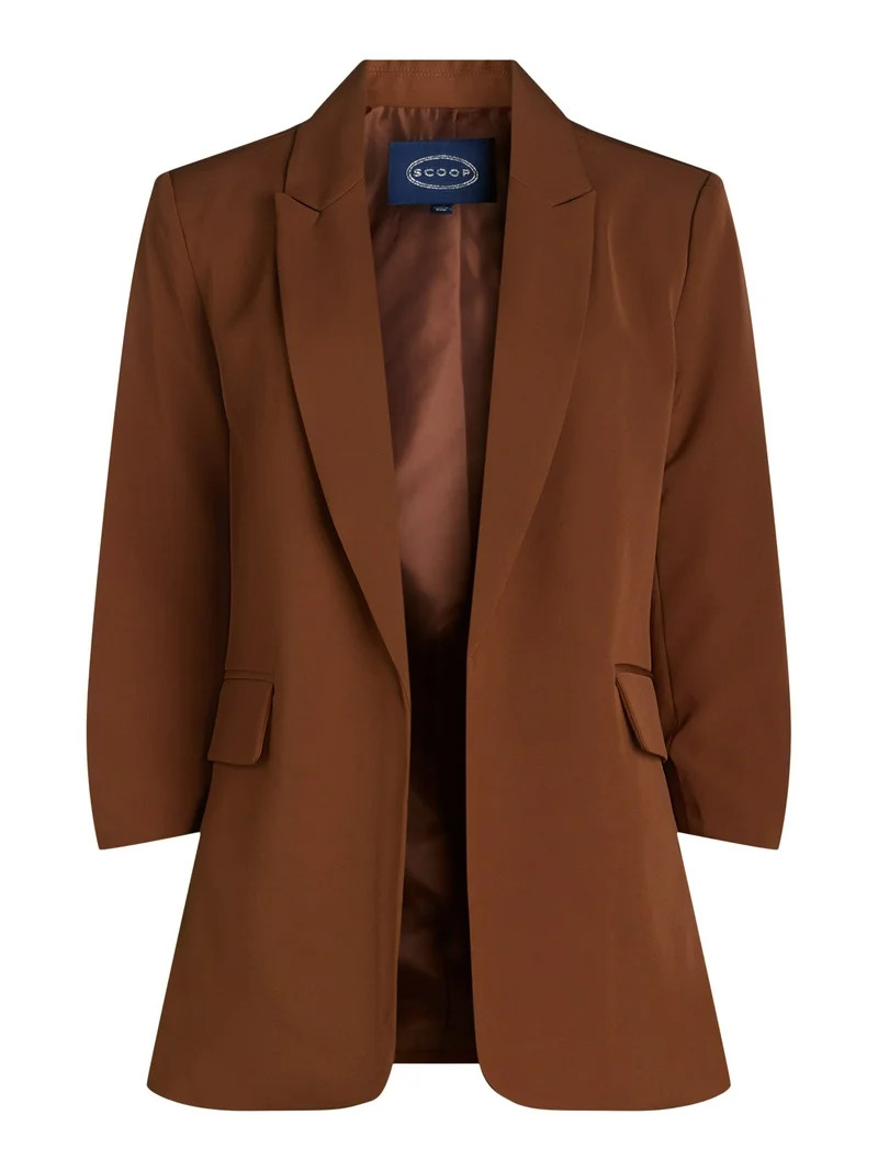 Scoop Women's Ultimate Crepe Scrunch Sleeve Blazer, Sizes XS-XXL | Walmart (US)