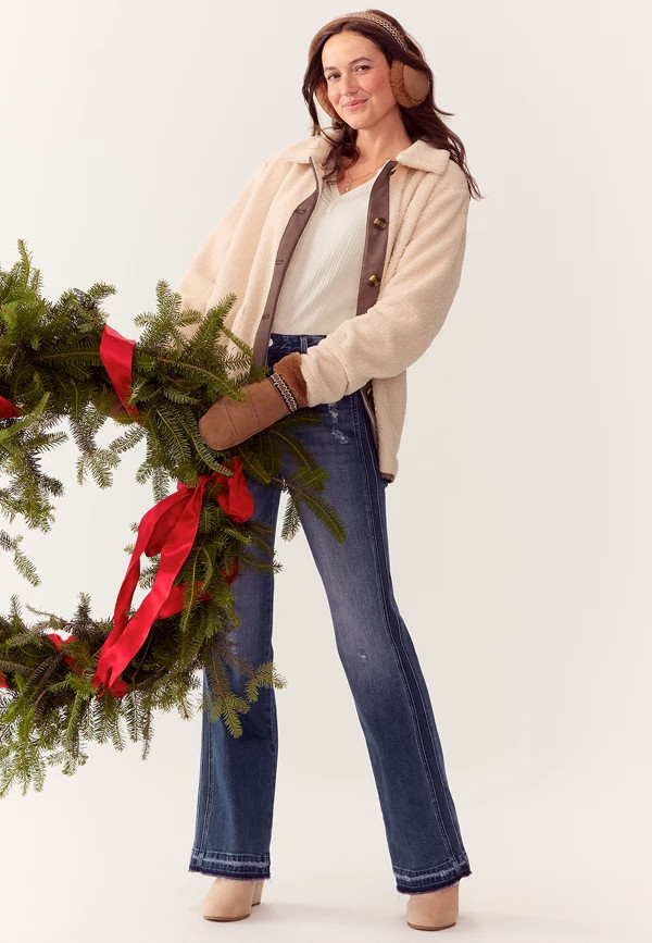 KanCan™ High Rise Released Hem Inset Bootcut Jeans | Maurices