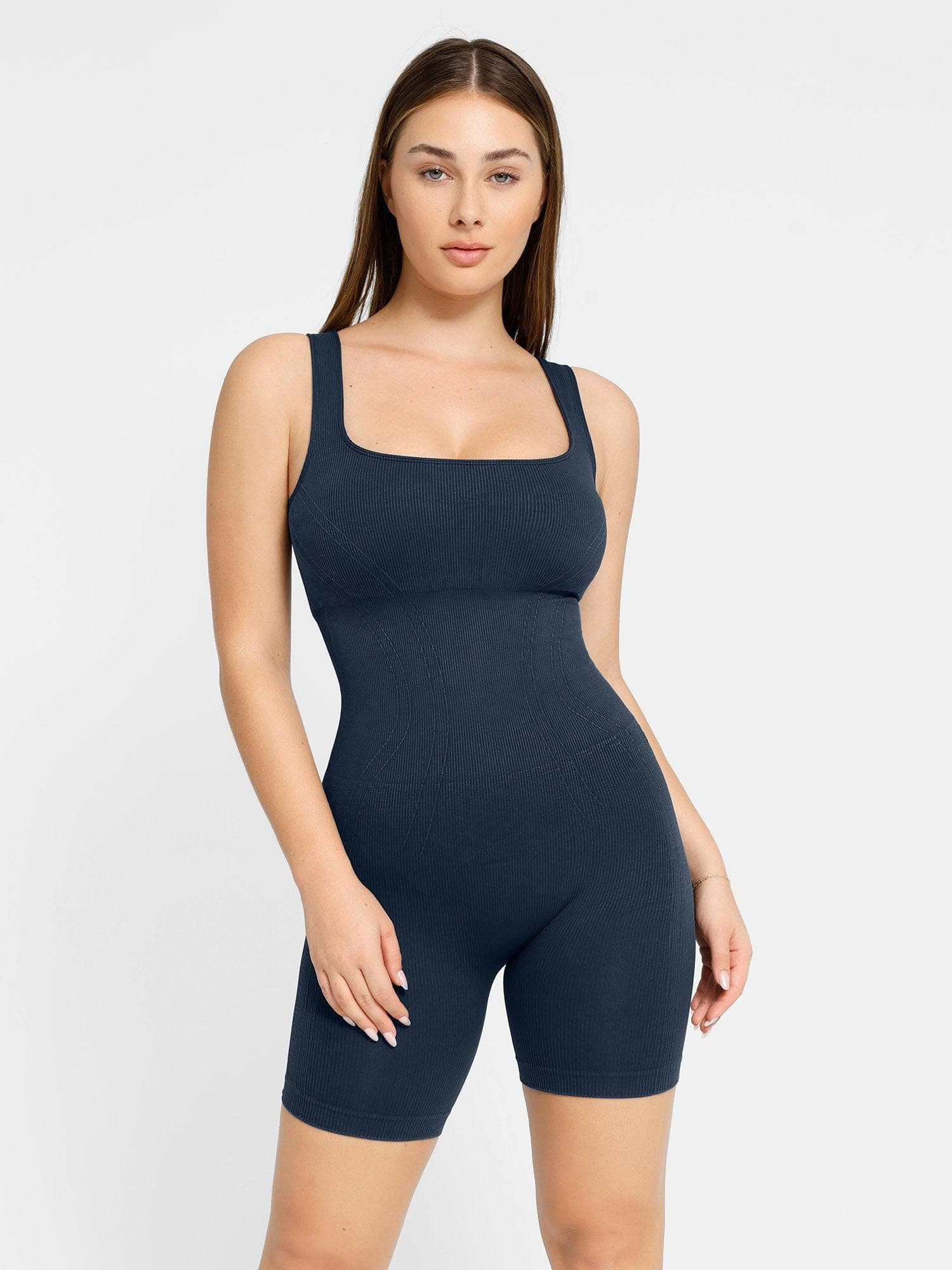 Shapewear Square Neck Tank Romper | Popilush