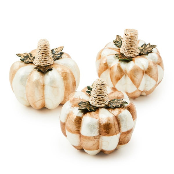 MacKenzie-Childs Mocha Capiz Pumpkins | MacKenzie-Childs