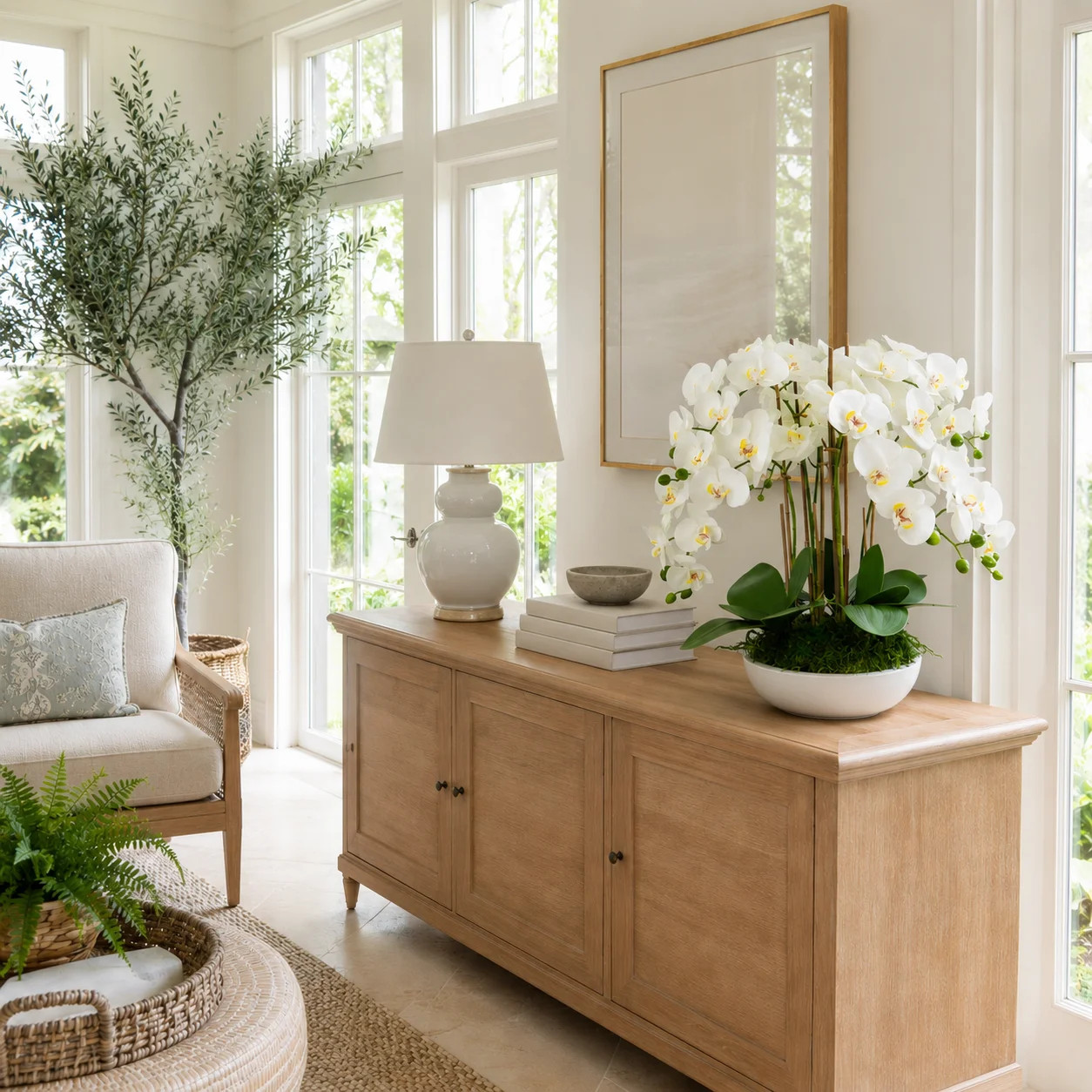 Orchid Arrangement in Round Fiberstone Pot | Wayfair North America