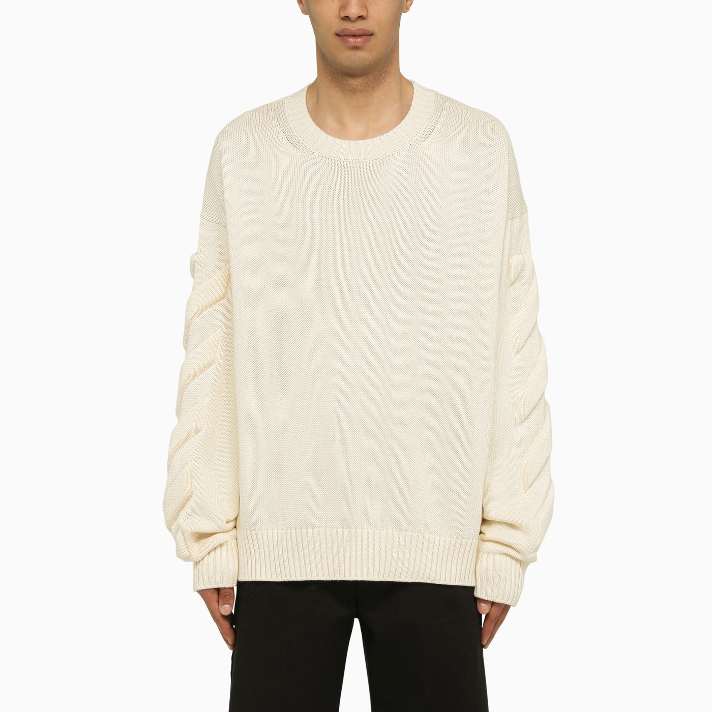 Beige 3d Diag cotton jersey | The Double F