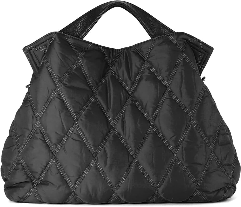 Lightweight Quilted Puffer Tote Bag for Women, Shoulder Bag with Adjustable Straps, Large Capacit... | Amazon (US)