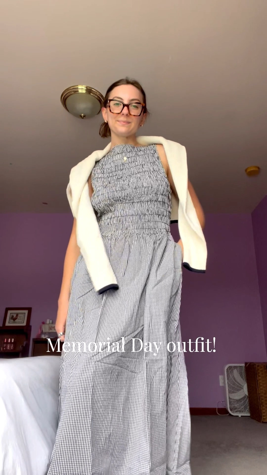 Styling the viral smocked dress with a flag sweater perfect outfit for Memorial Day weekend! m

#LTKootd