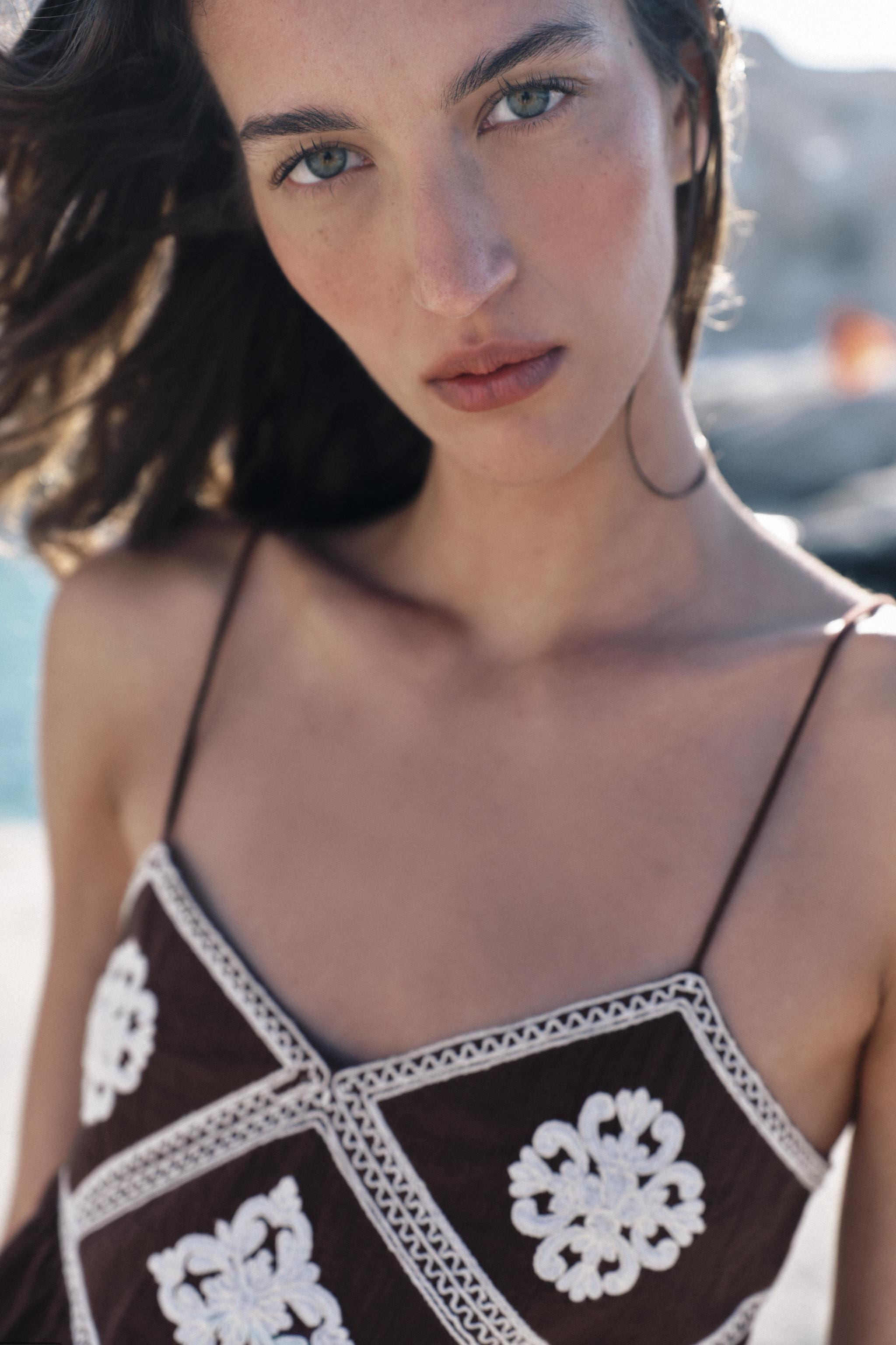 EMBROIDERED STRAP TOP | Zara US