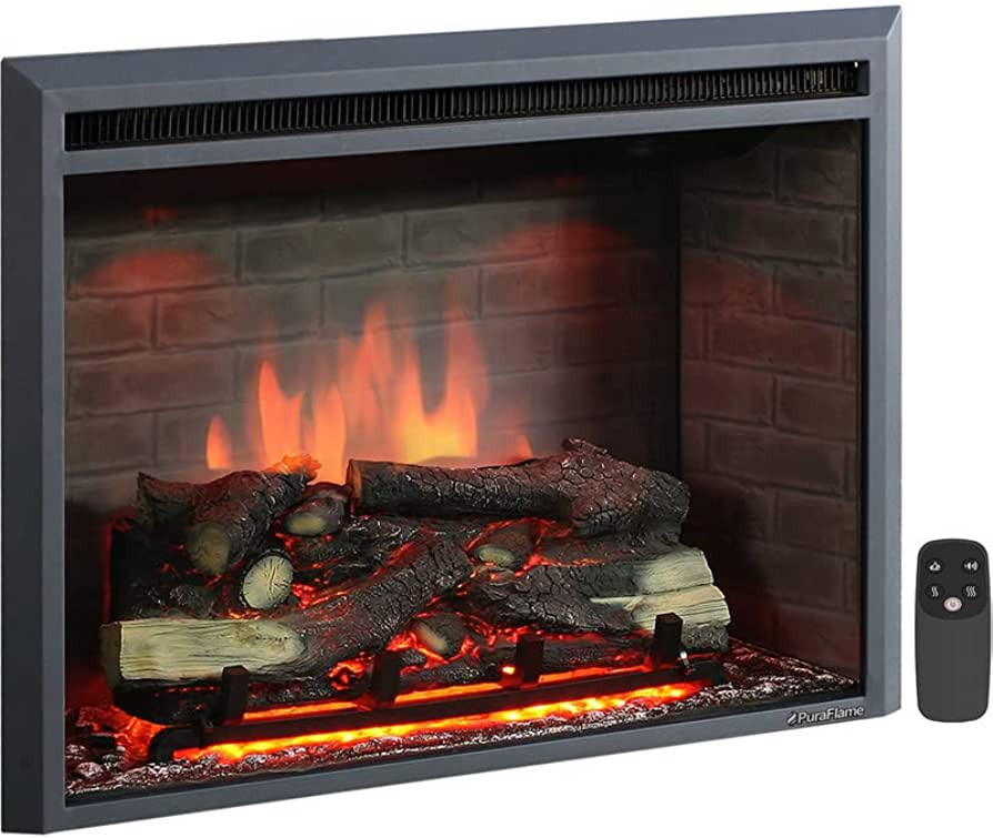 PuraFlame Western Electric Fireplace Insert with Fire Crackling Sound, Remote Control, 750/1500W,... | Amazon (US)