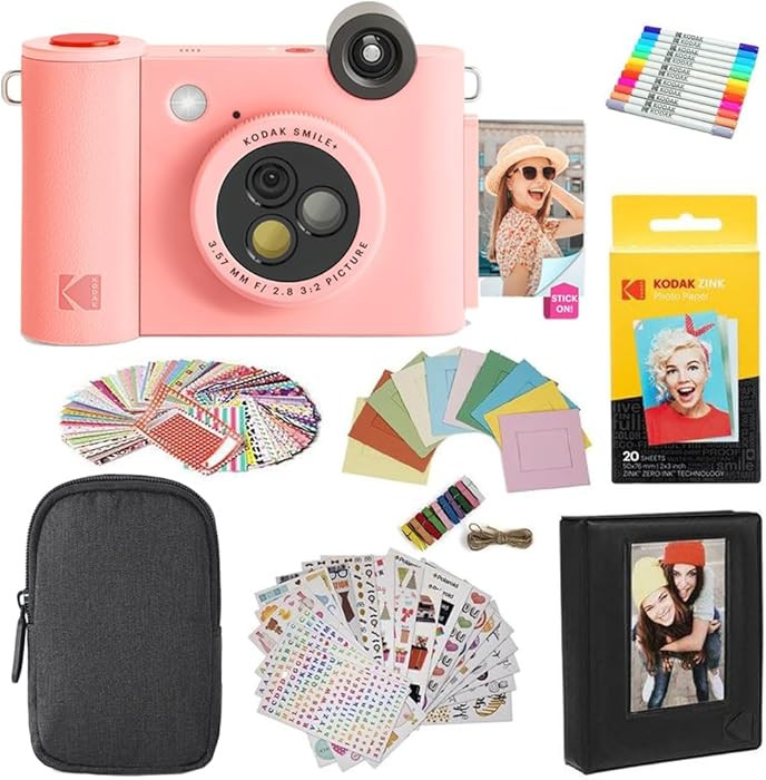 Kodak Smile+ 2-in-1 Digital Instant Print Camera & Photo Printer Gift Bundle + Case + Zink 2x3 St... | Amazon (US)