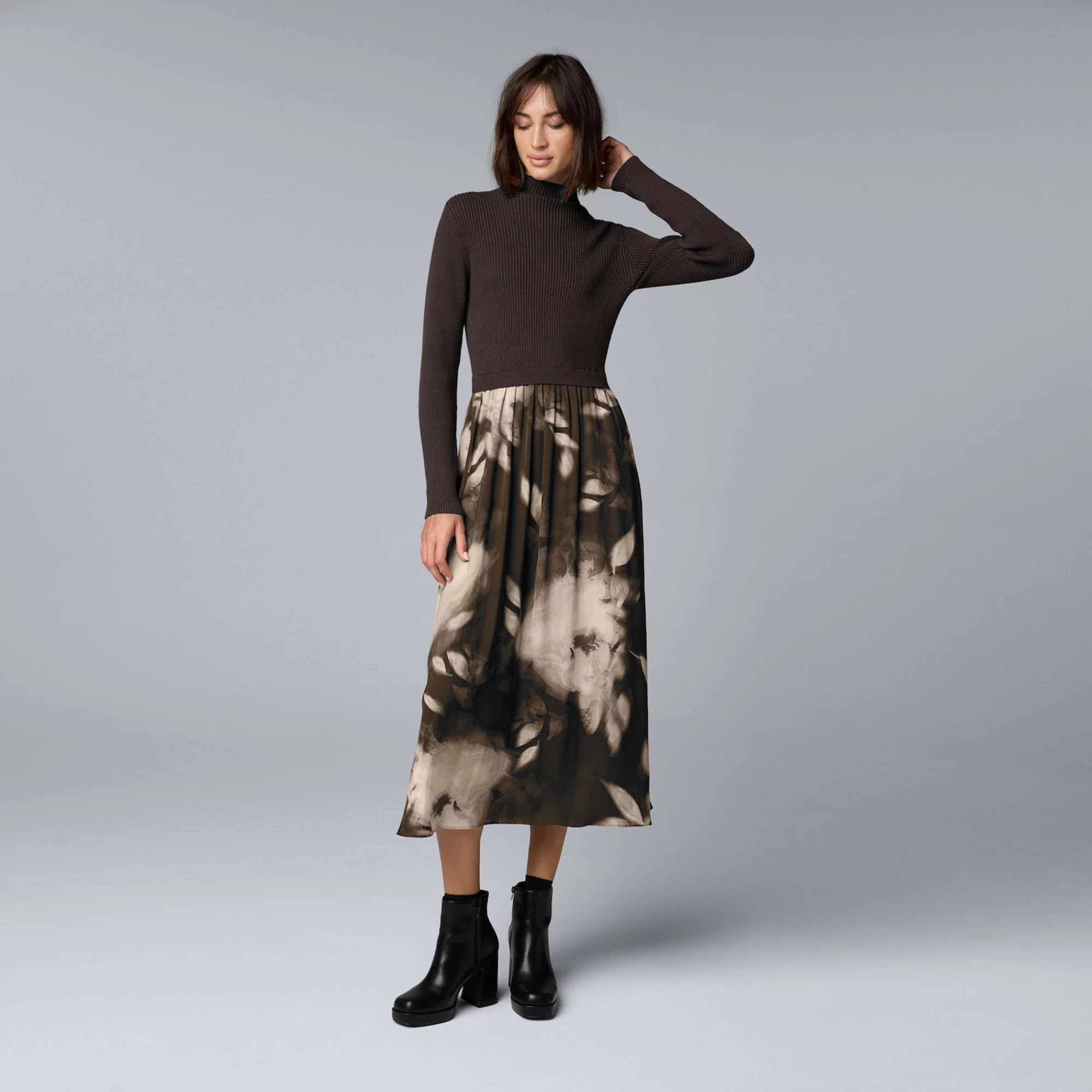 Women's Simply Vera Vera Wang Pleated Midi Dress | Kohl's