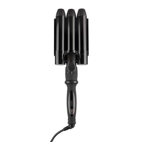 Bombay Hair 3 Barrel Hair Waver, Large Waves 32mm (1.25 in) Barrels Professional Curling Iron, Tourmaline Infused Ceramic, Interchangeable, Digital Temperature Control Waver, Rotating Cord, Black | Amazon (US)
