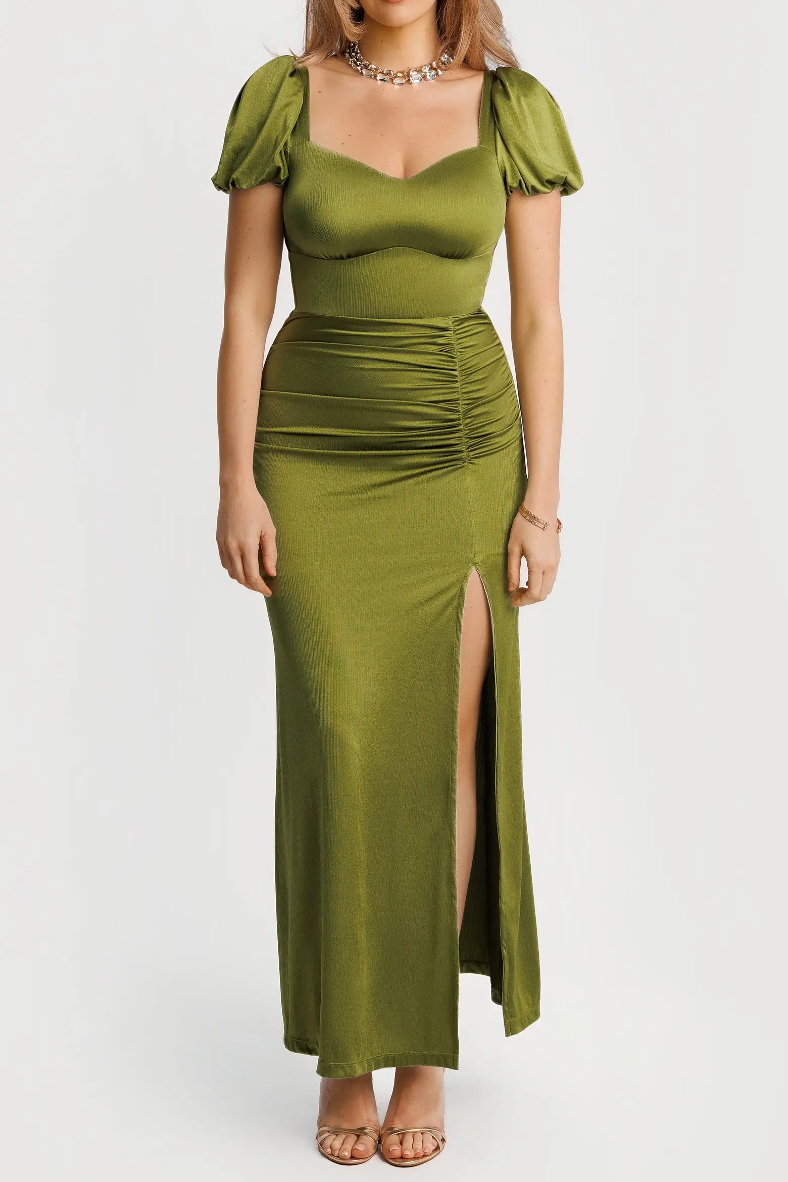 Popilush Shapewear Square Neck Slimming Sculpting Maxi Dress with Sleeves (Women) | Nordstrom | Nordstrom